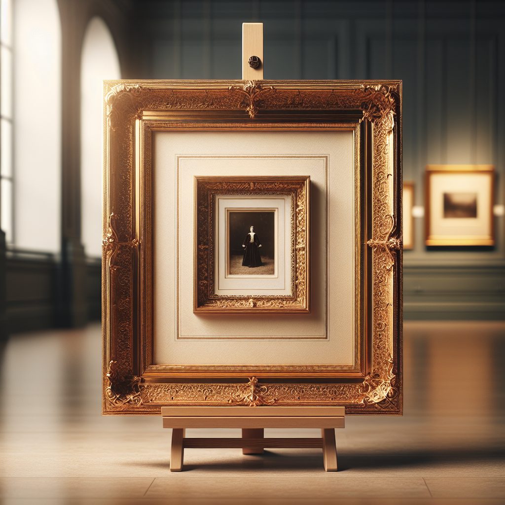 Beautifully framed vintage photograph in elegant gold frame with archival matting